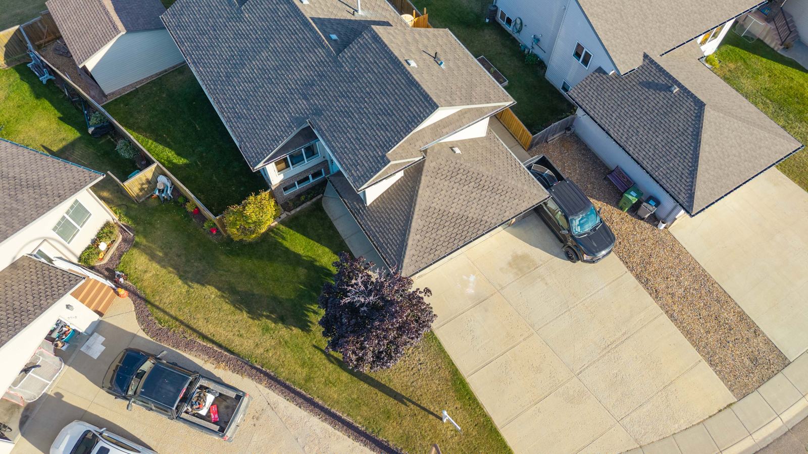 From above · front & driveway